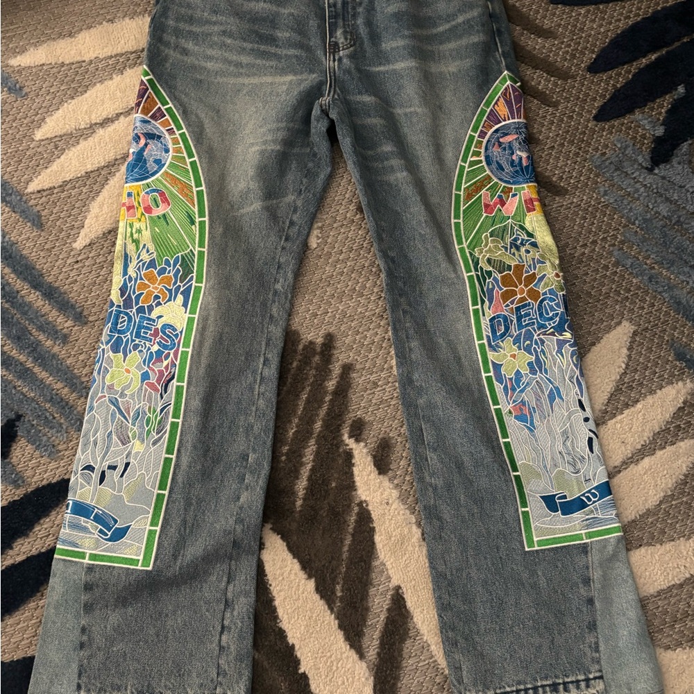 Colorful Graphic Denim Jeans